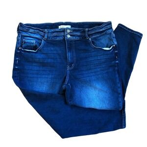 KanCan Sz 20 Maurices Jeans 40x27 Dark Wash High Rise Crop Distressed Stretch